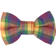 Load image into Gallery viewer, Rainbow Plaid Pet Bow Tie Set | LGBTQ Pride Pet Accessories | Gift For Cat/Dog Lover