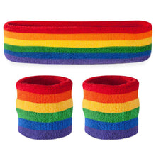 Load image into Gallery viewer, Rainbow Sweatband Sets