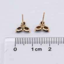 Load image into Gallery viewer, Radiant Rainbow Hues Doublet Opal Trio Stud Earrings 14K Gold