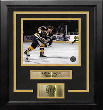 Load image into Gallery viewer, Ray Bourque Slapshot Boston Bruins 8" x 10" Framed Hockey Photo with Engraved Autograph
