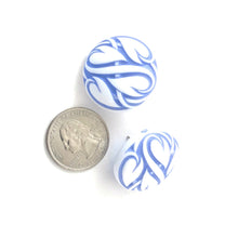 Load image into Gallery viewer, Periwinkle Hearts Aflame Retro Button Stud Earrings