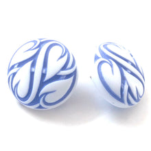 Load image into Gallery viewer, Periwinkle Hearts Aflame Retro Button Stud Earrings