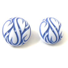 Load image into Gallery viewer, Periwinkle Hearts Aflame Retro Button Stud Earrings