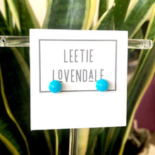 Load image into Gallery viewer, Turquoise Blue Retro Button Stud Earrings