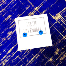 Load image into Gallery viewer, Sapphire Blue Retro Button Stud Earrings