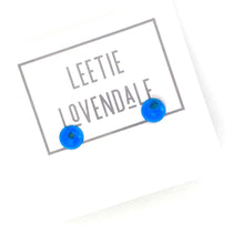 Load image into Gallery viewer, Sapphire Blue Retro Button Stud Earrings