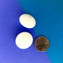 Load image into Gallery viewer, White Vortex Retro Button Stud Earrings