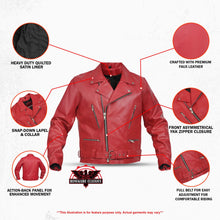 Load image into Gallery viewer, Crimson Firebrand Men’s Faux Leather Motorcycle Jacket