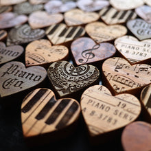 Load image into Gallery viewer, Engraved Piano Wood Hearts