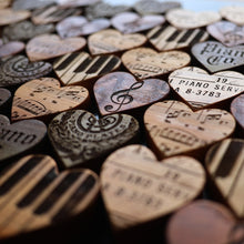 Load image into Gallery viewer, Engraved Piano Wood Hearts