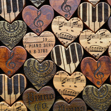 Load image into Gallery viewer, Engraved Piano Wood Hearts