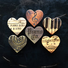 Load image into Gallery viewer, Engraved Piano Wood Hearts