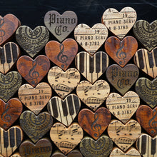 Load image into Gallery viewer, Engraved Piano Wood Hearts