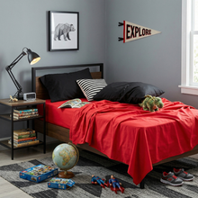 Load image into Gallery viewer, Tache 100% Cotton Vibrant Red &amp; Black 4-Piece Sheet Set (BS4PC-BR)