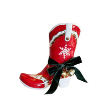Load image into Gallery viewer, Santa's Cowboy Boot Vase
