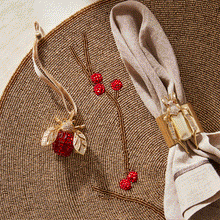 Load image into Gallery viewer, Sparkle bee hanging ornament, ruby