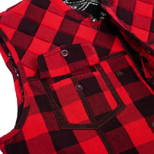 Load image into Gallery viewer, Scarlet Fury Black and Red Flannel Textile Vest