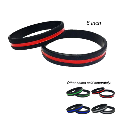 Thin Red Line Fire Fighter Silicon Bracelet (RED) Firefighter fire department fire rescue