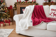 Load image into Gallery viewer, Tache Holiday Red Microfleece with Sherpa Back Throw Blanket (HRDMF)