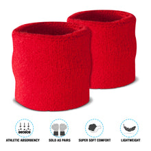 Load image into Gallery viewer, Premium Terry Cloth Cotton Wristband Pair