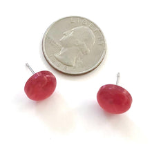 Load image into Gallery viewer, Red Moonglow Retro Button Disc Stud Earrings