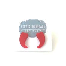 Load image into Gallery viewer, Red Moonglow Swish Heart Stud Earrings