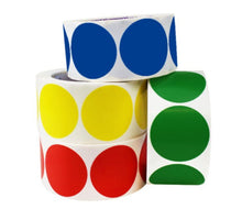Load image into Gallery viewer, 2&quot; Removable Color-Code Round Dot Inventory Labels: 500/Roll