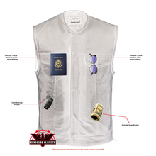 Load image into Gallery viewer, Highway Jack Men's Black Leather Motorcycle Vest Scoop Neck &amp; Snap-Closure Pockets