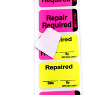 Load image into Gallery viewer, &quot;Repair Required / Repaired&quot; Double-Layer Action™ Labels - 1&quot; x 1-1/2&quot; - 250/Box