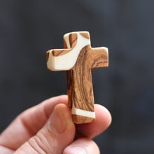 Load image into Gallery viewer, Reclaimed Olive &amp; Resin Pocket Crosses