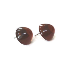 Load image into Gallery viewer, Tortoise Brown Gumdrop Stud Earrings