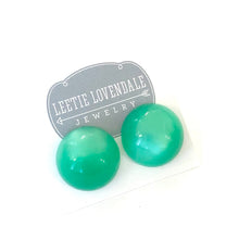 Load image into Gallery viewer, Green Moonglow Retro Button Stud Earrings