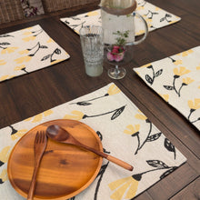 Load image into Gallery viewer, DaDa Bedding Set of 4-Pieces Sunshine Yellow Fleur Spring Tapestry Dining Table Placemats 13” x 19” (18112)