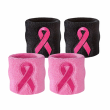 Load image into Gallery viewer, Pink Ribbon Wristband Pair