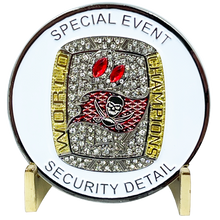 Load image into Gallery viewer, BL10-003 Tampa Bay Bucs FHP Trooper Police Florida Highway Patrol Buccaneers Special Event Security Detail Brady Ring Challenge Coin