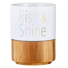 Load image into Gallery viewer, Rise &amp; Shine Ceramic Mug with Bamboo Base