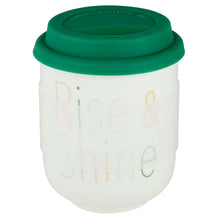 Load image into Gallery viewer, Rise &amp; Shine Ceramic To Go Mug | Holds 16 oz. | Eco Mug with Silicone Lid and Sleeve