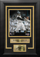 Load image into Gallery viewer, Roberto Clemente Swinging Action Pittsburgh Pirates 8" x 10" Framed Photo with Engraved Autograph