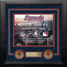 Load image into Gallery viewer, NBA Basketball Photo Picture Frame Kit - Houston Rockets (Navy Matting, Red Trim)
