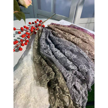 Load image into Gallery viewer, Romance Novel Heroine Blossom Embroidered Floral Lace Small Shawl Scarf or Shrug