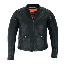 Load image into Gallery viewer, Women's Stylish Jacket with Grommet and Lacing Accents
