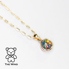 Load image into Gallery viewer, Round Shaped Australian Triplet Opal Necklace 14k Yellow Gold