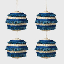 Load image into Gallery viewer, Ruffle straw balls, set of four, blue