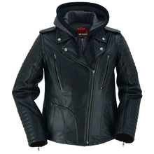 Load image into Gallery viewer, Rush Charm Women's Premium Cowhide Moto Jacket