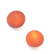 Load image into Gallery viewer, Rust Orange Matte Moonglow Retro Button Stud Earrings