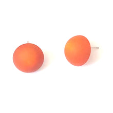 Load image into Gallery viewer, Rust Orange Matte Moonglow Retro Button Stud Earrings