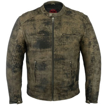Load image into Gallery viewer, Men's Antique Brown Motorcycle Cruiser Jacket