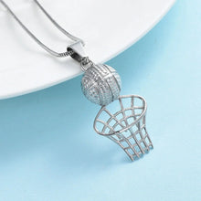 Load image into Gallery viewer, Basketball &amp; Net Cremation Urn Necklace