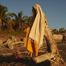 Load image into Gallery viewer, Sad Happy Lightweight Beach Blanket - Cream | Evan Mock x Slowtide