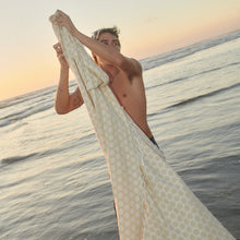 Load image into Gallery viewer, Sad Happy Lightweight Beach Blanket - Cream | Evan Mock x Slowtide